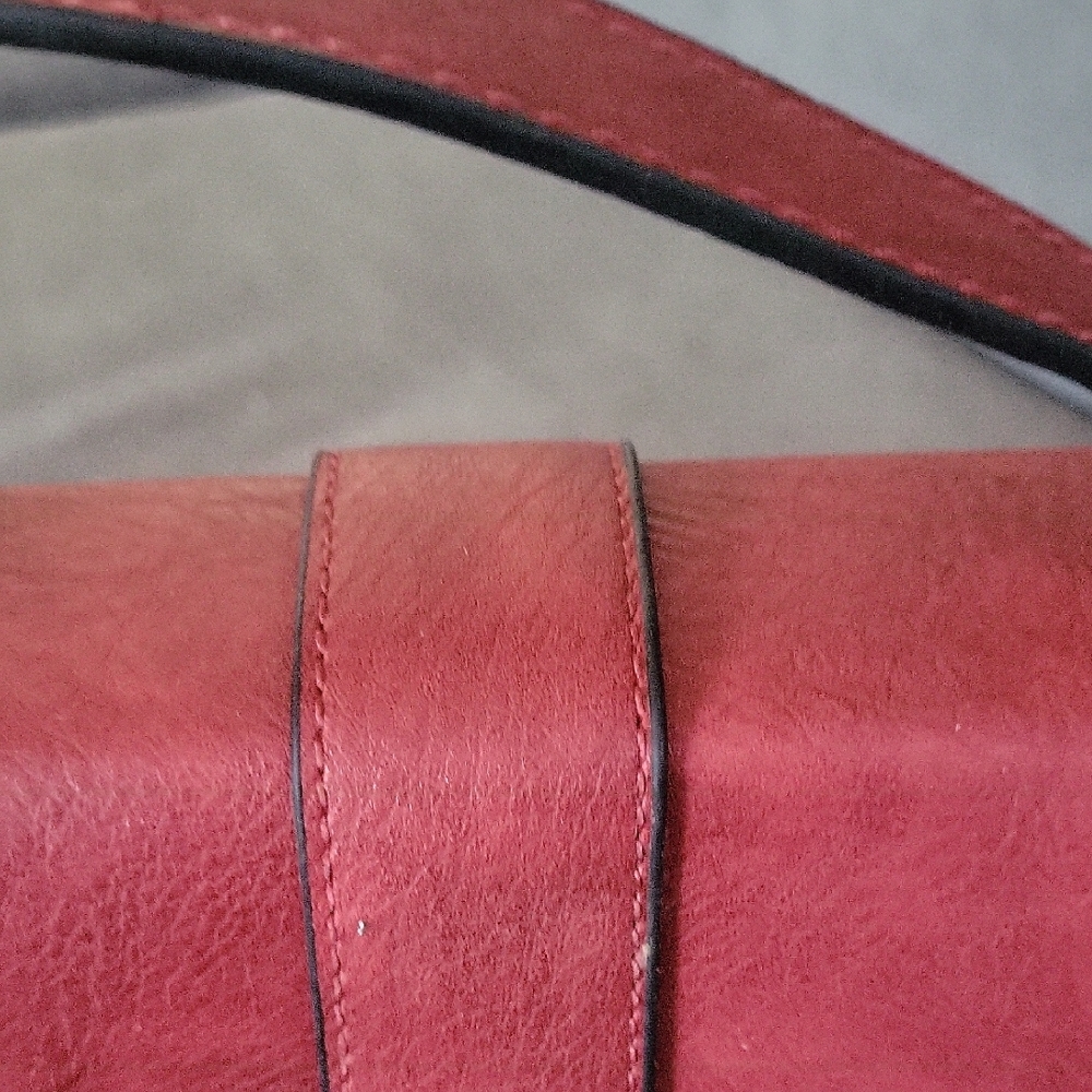 Red Faux Leather Backpack Purse - Picture 6 of 16